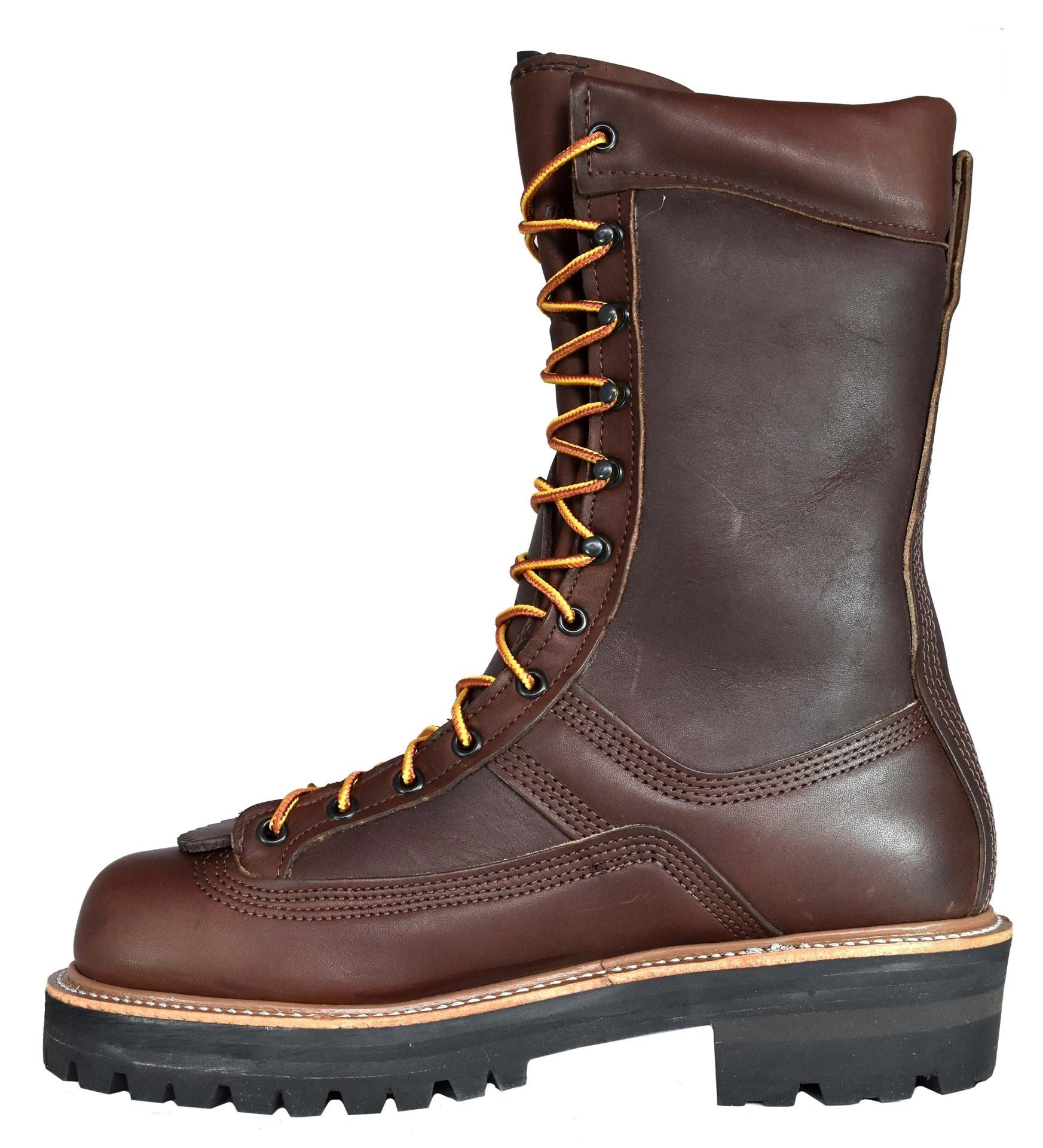 Powerline Leather Boots: Rugged & Ready. 10" Plain Toe. Made to Last.